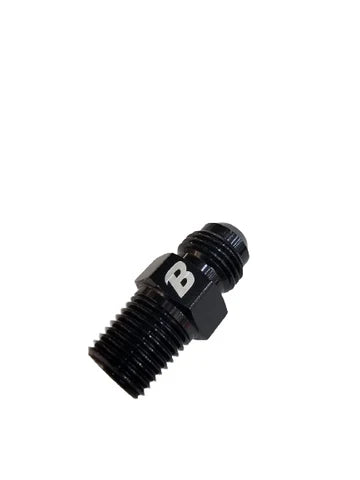 A24-2664-BOOST Aluminum 6AN Male Flare to 1/4 NPT Male Straight Fuel Hose Adapter Pipe Thread Fitting Black