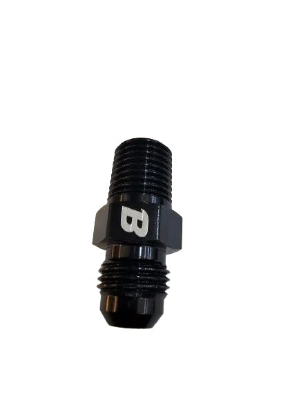 A24-2664-BOOST Aluminum 6AN Male Flare to 1/4 NPT Male Straight Fuel Hose Adapter Pipe Thread Fitting Black