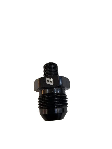 A24-2661-BOOST Aluminum 8 AN to 1/8 NPT Pipe Fuel Line Hose Fittings Adapter AN8 Male Flare to 1/8 NPT Male Thread Black