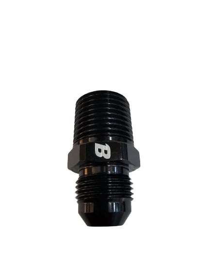 A24-2659-BOOST 8AN Flare to 1/2" NPT Pipe Hose Adapter Fitting Aluminum AN8 Male Flare to 1/2 NPT Male Thread Black