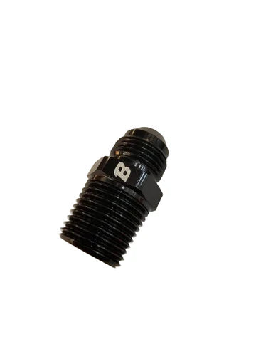 A24-2659-BOOST 8AN Flare to 1/2" NPT Pipe Hose Adapter Fitting Aluminum AN8 Male Flare to 1/2 NPT Male Thread Black