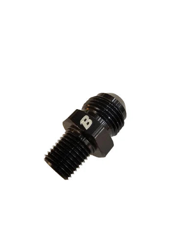 A24-2660-BOOST 8 AN Flare to 1/4" NPT Pipe Fuel Line Hose Fitting Adapter AN8 Male Flare to 1/4 NPT Male Thread Aluminum Black Anodized