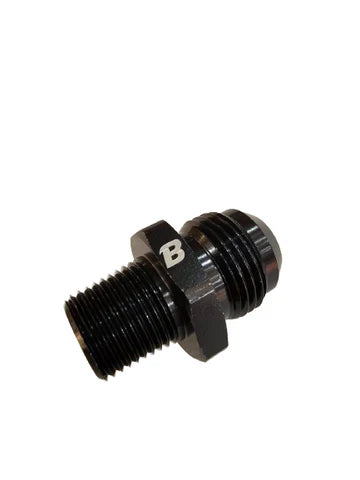 A24-2655-BOOST 12AN Flare to 1/2" NPT Pipe Hose Adapter Fitting Aluminum AN12 Male Flare to 1/2 NPT Male Thread Black Anodized