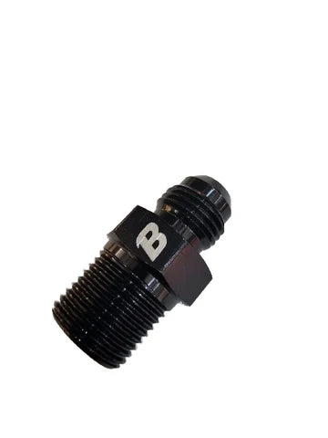 A24-2663-BOOST 6AN Male Flare to 3/8" NPT Pipe Fitting Adapter Aluminum Straight Black