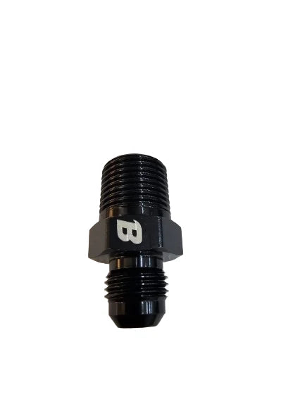 A24-2663-BOOST 6AN Male Flare to 3/8" NPT Pipe Fitting Adapter Aluminum Straight Black