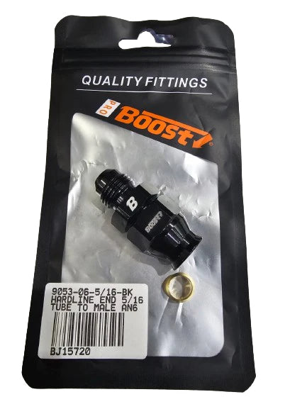 A24-2647-BOOST 6AN Male to 5/16" Hardline Tube Fuel Line Fitting 5/16" Tube To Male 6AN