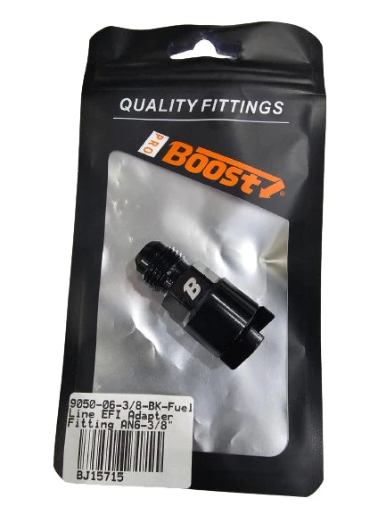 A24-2573-BOOST Fuel Line EFI Adapter Fitting AN6 Male To 3/8" Quick Disconnect Hardline Push In