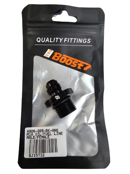 A24-2635-BOOST 6AN Male to M18 x 1.5mm Male Fitting Adapter Flare Union Coupler Fuel Oil Line Hose End Aluminum Alloy Fitting