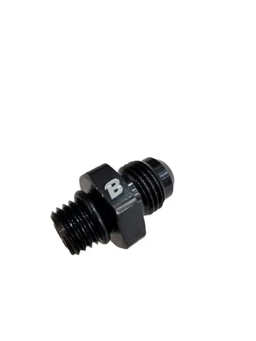 A24-2639-BOOST 6AN Flare to M12 x 1.5 Pipe Hose Adapter Fitting, Aluminum Black