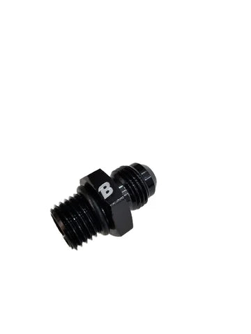 A24-2640-BOOST 6AN Flare to M14 x 1.5 Pipe Hose Adapter Fitting, Aluminum Black
