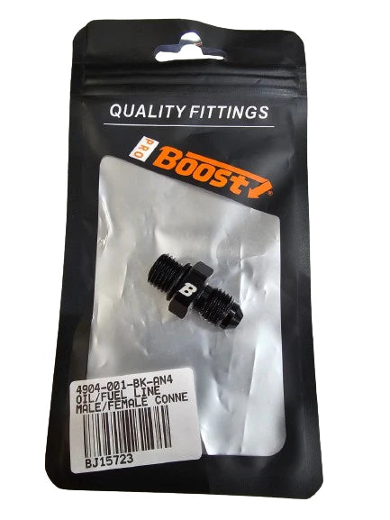 A24-2644-BOOST 4AN AN4 7/16-20 UNF Oil/Fuel Line Hose/Gauge Male/Female Union Fitting Connector