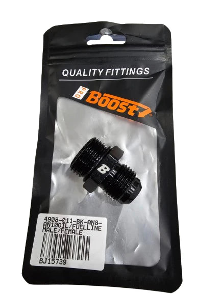 A24-2556-BOOST O-ring AN10 10AN to AN8 8AN Male Adapter Fitting Black