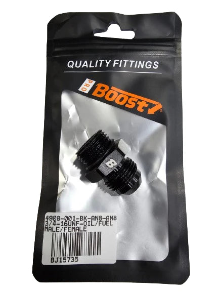 A24-2633-BOOST 8AN AN8 3/4-16 UNF OIL/FUEL LINE HOSE/GAUGE MALE/FEMALE UNION FITTING CONNECTOR
