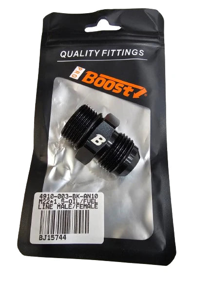 A24-2625-BOOST 10AN Male to M22 x 1.5mm Male Metric Thread Fitting Adapter Flare Union Coupler Fuel Oil Line Hose End Fitting Adapter