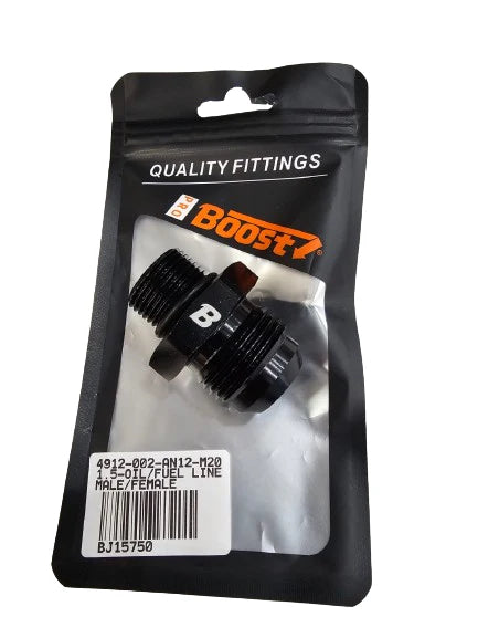 A24-2622-BOOST 12AN AN-12 Male Flare To M20 x 1.5 Metric Straight Fitting Aluminum