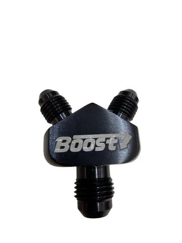 A24-2609-BOOST 6AN x 4AN x 4AN Y Fitting Male/Male/Male Black Aluminum Nitrous Outlet