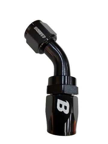 A24-2618-BOOST AN12 45 Degree Swivel Oil Fuel Gas Line Hose End Fitting Adaptor Cutter Style Black