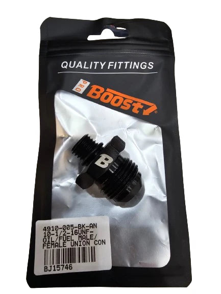 A24-2612-BOOST 10AN AN10 1/2-16 UNF OIL/FUEL LINE SWIVEL/HOSE MALE/FEMALE FITTING ADAPTOR BLACK