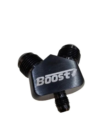 A24-2604-BOOST -10AN x -10AN x -6AN Y-Adapter Fitting - Aluminum
