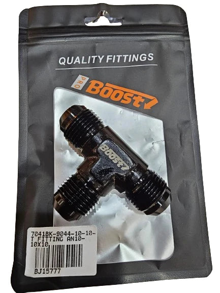 A24-2590-BOOST T FITTING AN10-10X10 Tee T-piece Fitting Adapter Aluminum Black