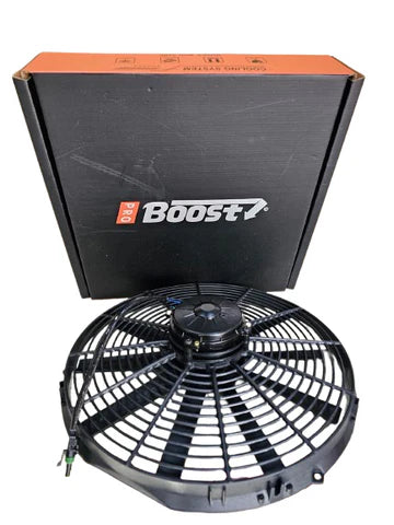 مروحة سحب عالية الأداء A24-1106-BOOST مقاس 16 بوصة بشفرات منحنية، 12 فولت