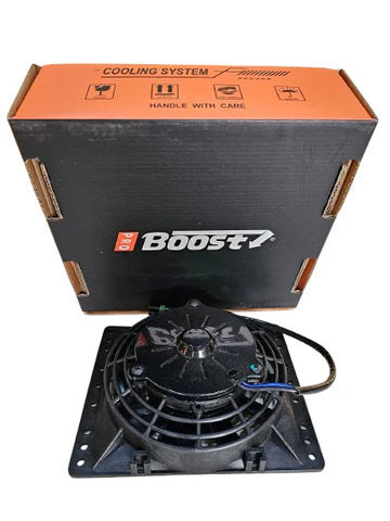 مروحة تبريد كهربائية رفيعة A24-1118-BOOST مقاس 6 بوصات، 12 فولت، 80 واط، تعمل بنظام الدفع أو السحب، ملحق مُعدّل للسيارة مع طقم تركيب 