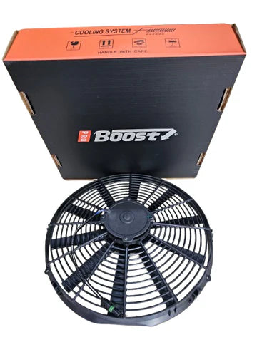A24-1020-BOOST FAN 16" Medium Profile Puller Fan with Straight Blades, 12V