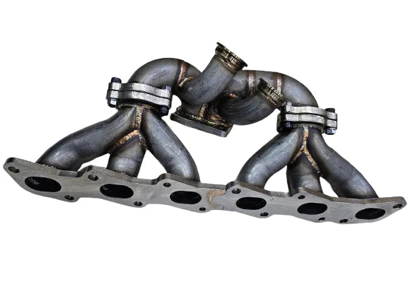 A24-2840-Full Race spec Twin Scroll T4 Stainless Steel Turbo Manifold – Nissan TB48 TWIN WASTEGATE
