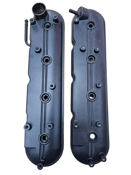 A24-2315-44-Genuine GM Chevrolet LS LS3 GEN IV 4.8L 5.3L 6.0L 6.2L Cast Valve Cover SET w/ Bolts Black