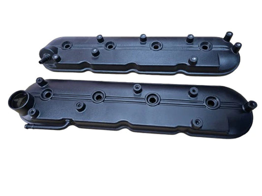 A24-2315-44-Genuine GM Chevrolet LS LS3 GEN IV 4.8L 5.3L 6.0L 6.2L Cast Valve Cover SET w/ Bolts Black