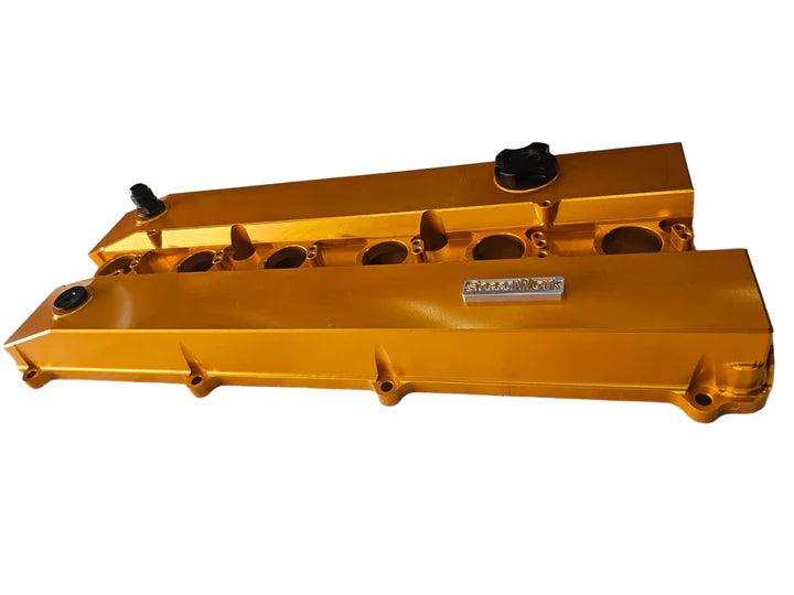 A24-2308-SPEEDWORKS TOYOTA 2JZ-GE VVTI SINGLE PIECE BILLET VALVE COVER GOLD