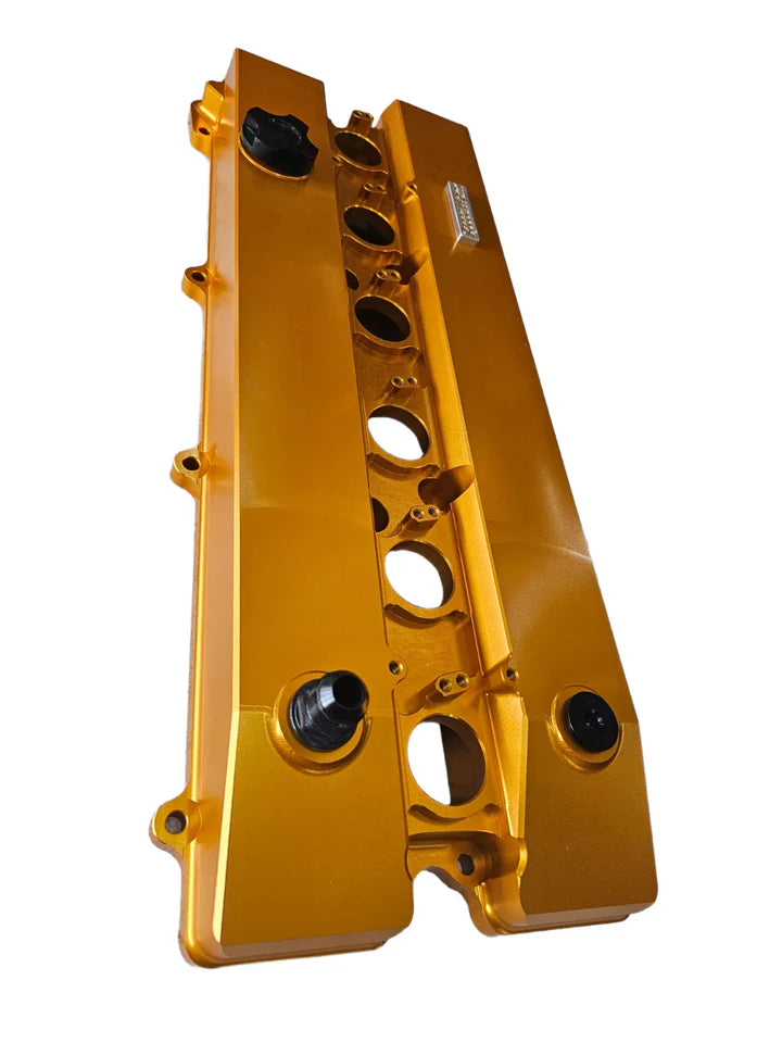 A24-2308-SPEEDWORKS TOYOTA 2JZ-GE VVTI SINGLE PIECE BILLET VALVE COVER GOLD