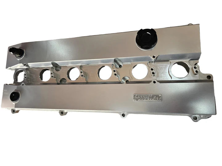 A24-2305-SPEEDWORKS TOYOTA 2JZ-GTE VVTI SINGLE PIECE BILLET VALVE COVER SILVER