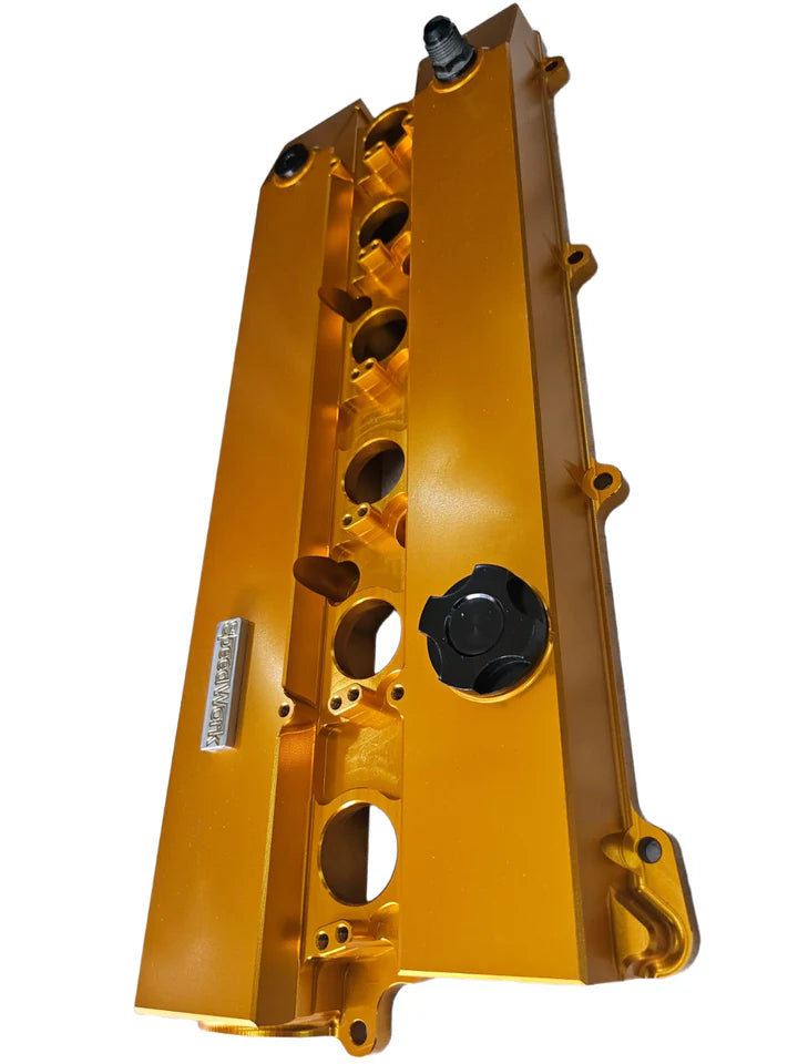 A24-2303-SPEEDWORKS TOYOTA 2JZ-GTE VVTI SINGLE PIECE BILLET VALVE COVER GOLD