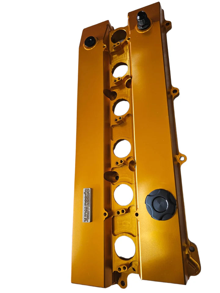 A24-2303-SPEEDWORKS TOYOTA 2JZ-GTE VVTI SINGLE PIECE BILLET VALVE COVER GOLD