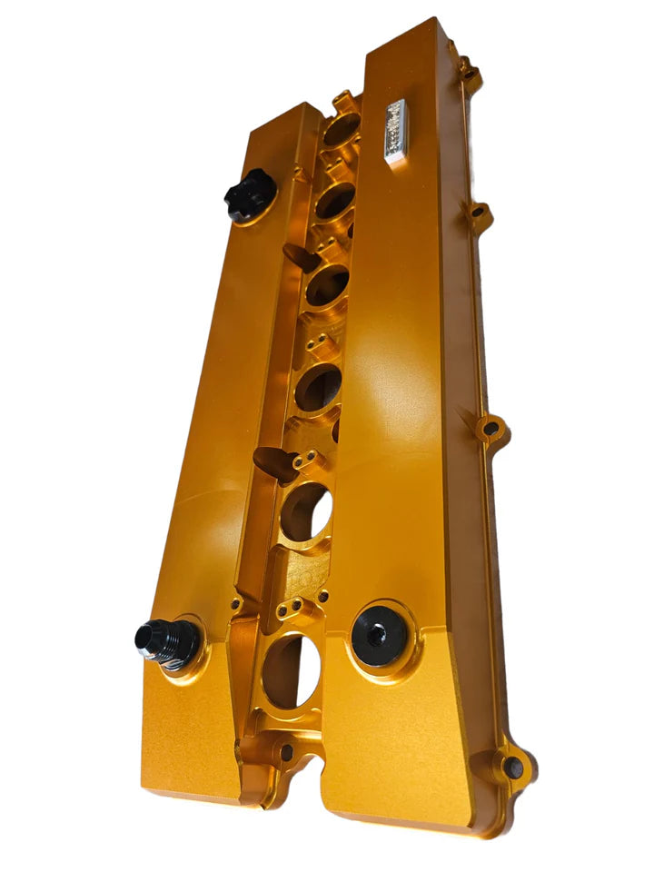 A24-2303-SPEEDWORKS TOYOTA 2JZ-GTE VVTI SINGLE PIECE BILLET VALVE COVER GOLD