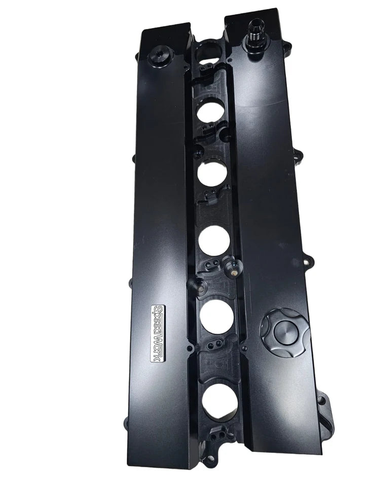 A24-2304-SPEEDWORKS TOYOTA 2JZ-GTE VVTI SINGLE PIECE BILLET VALVE COVER BLACK