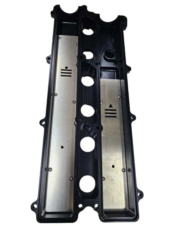 A24-2304-SPEEDWORKS TOYOTA 2JZ-GTE VVTI SINGLE PIECE BILLET VALVE COVER BLACK