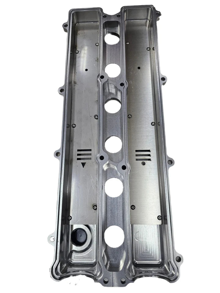 A24-2312-SPEEDWORKS TOYOTA 2JZ-GTE NON-VVTI SINGLE PIECE BILLET VALVE COVER SILVER