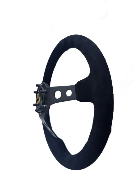 A24-3082-STEERING WHEEL ,BLACK WRAP,HOLE SPOKE ,DEEPTH 55MM,MOMO STYLE