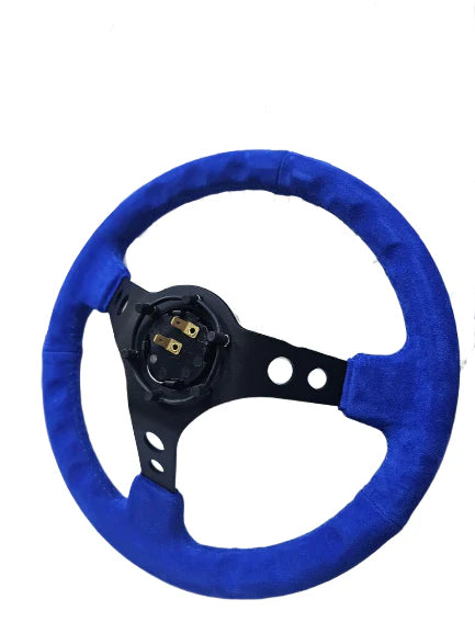 A24-3179-STEERING WHEEL ,Blue WRAP,HOLE SPOKE ,DEEPTH 55MM,MOMO STYLE