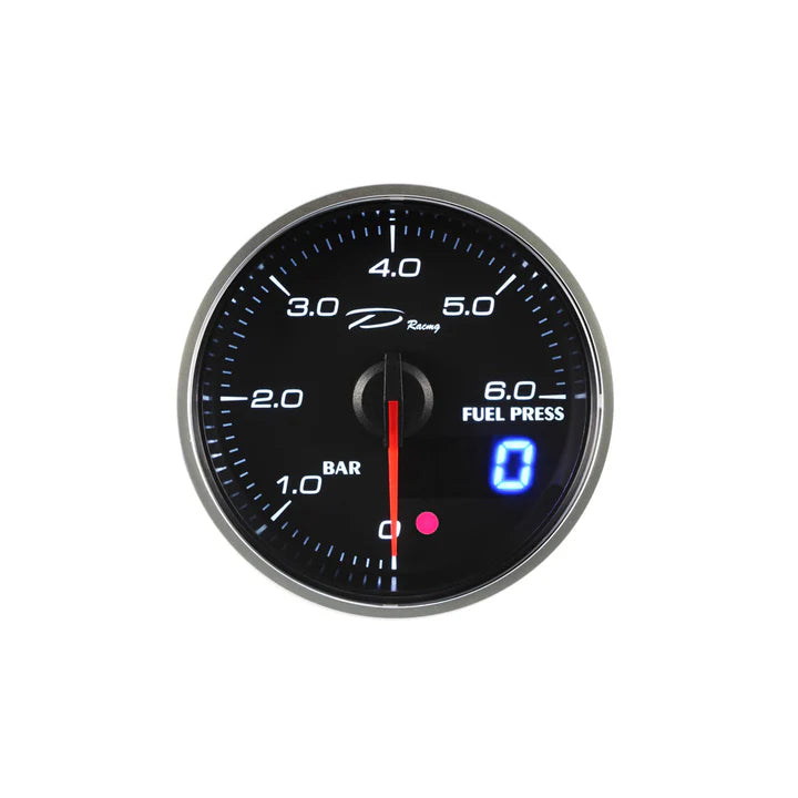 A24-1374-D Racing DX-Series 60MM Peak Fuel Pressure Gauge with Waterproof Sensor Connector