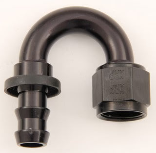 A24-2584-PF01808B #8 180 Deg Push-On Hose End Black