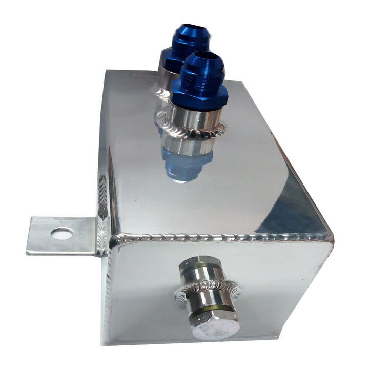 A24-2414-Breather Oil Catch Tank 2L - Silver - Aluminum - Universal