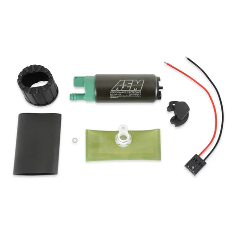 A24-1873-50-1230-AEM 400LPH E85-COMPATIBLE FUEL PUMP KIT - DOUBLE BARB