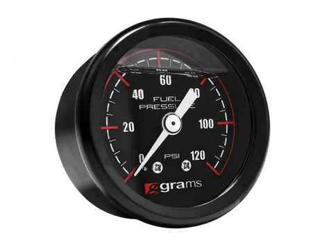 A24-1855-Grams Fuel Pressure Gauge - 120psi Black Face