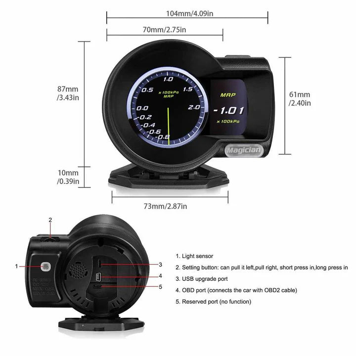 A24-1376-Profession Magician OBD2 F835 Head Up Display