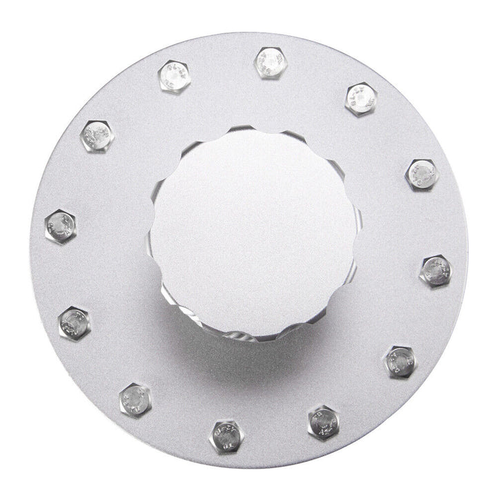 A24-2107-Billet Straight Aluminum Fuel Cell Fast Fill Filler Neck 12 Bolt Flange + Cap SR