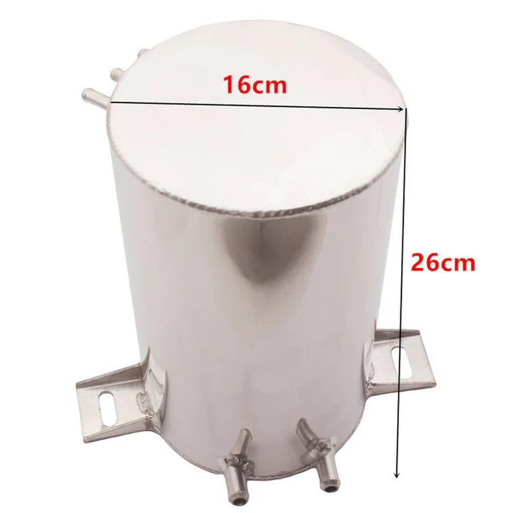 A24-2428-4.5Liter Alloy Mirror Polished Aluminum Swirl Pot Universal Fuel Surge Tank