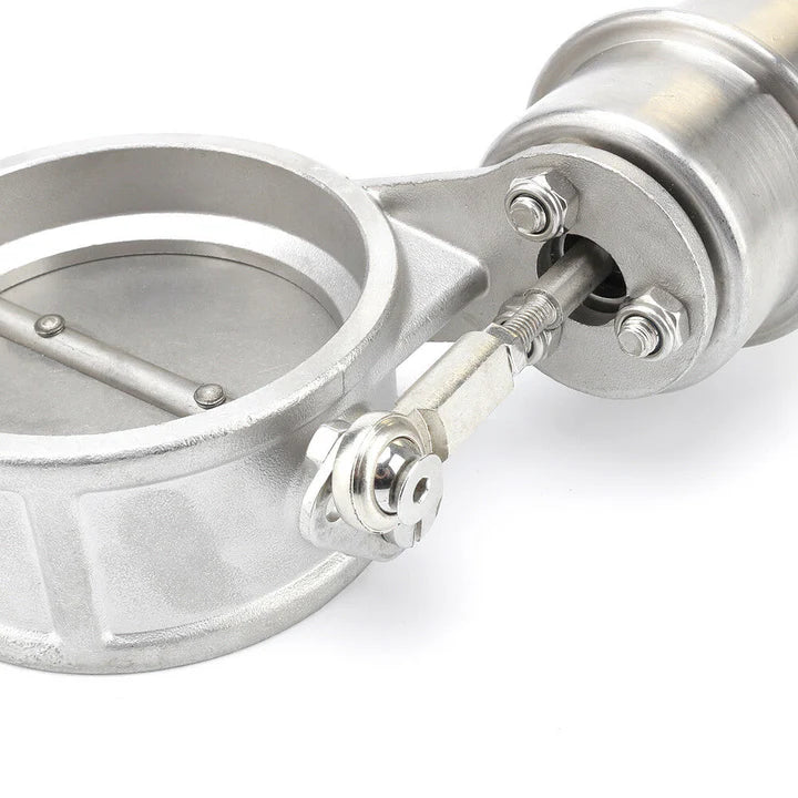 A24-2929-3'' 76mm Exhaust Control Valve Set Vacuum Actuator CLOSED Style Cutout Downpipe
